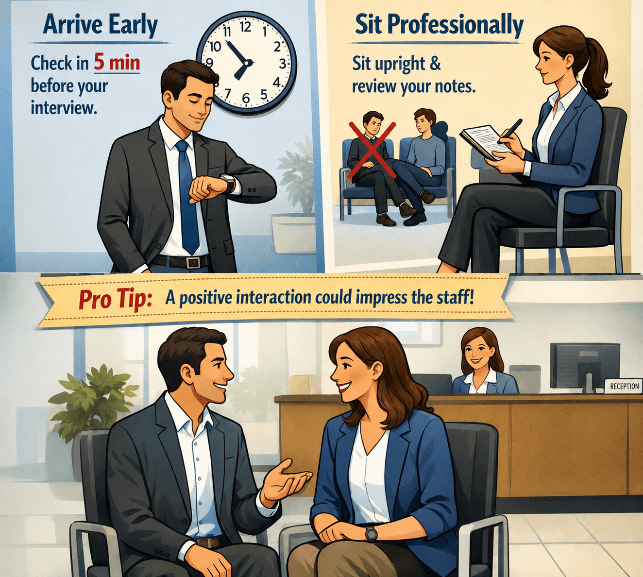 Interview Body Language in the Waiting Area Before an Interview